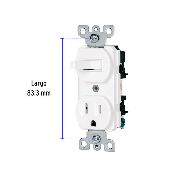 47728 - Interruptor de palanca con contacto, Standard, blanco