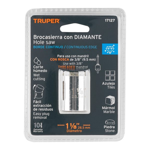 17127 - Brocasierra diamante 1-1/8' borde continuo, Truper