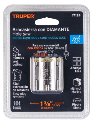 17129 - Brocasierra diamante 1-3/8' borde continuo, Truper