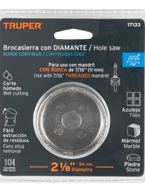 17133 - Brocasierra diamante 2-1/8' borde continuo, Truper