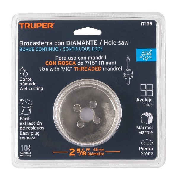 17135 - Brocasierra diamante 2-5/8' borde continuo, Truper