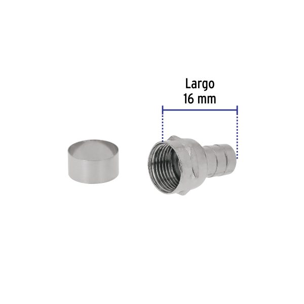 COCO-59CFC3.jpg 48479 - Bolsa con 4 conectores coaxiales RG 59 tipo campana, Volteck