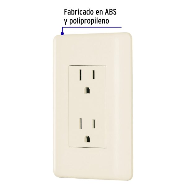 26637 - Contacto dúplex aterrizado, marfil, Volteck Basic