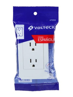 CODO-EBE1.jpg 47059 - Placa armada contacto dúplex, 3 módulos, Española, blanco