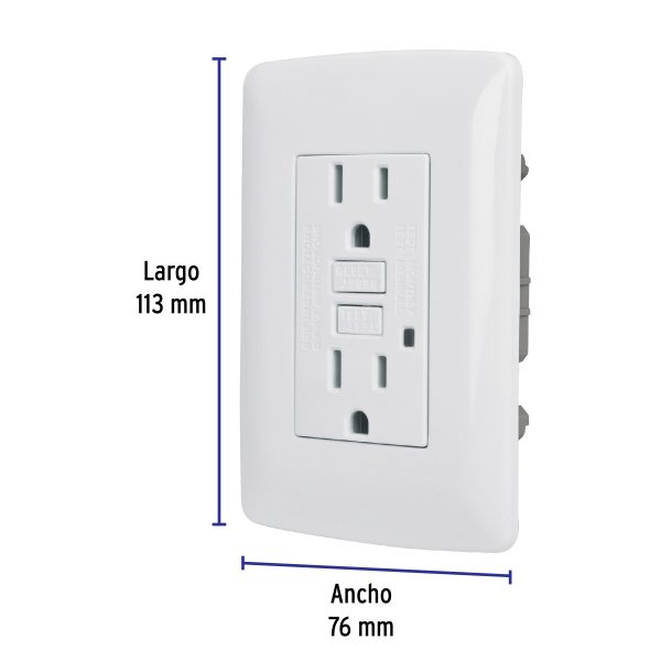 46142 - Contacto dúplex falla a tierra GFCI, blanco, línea Italiana