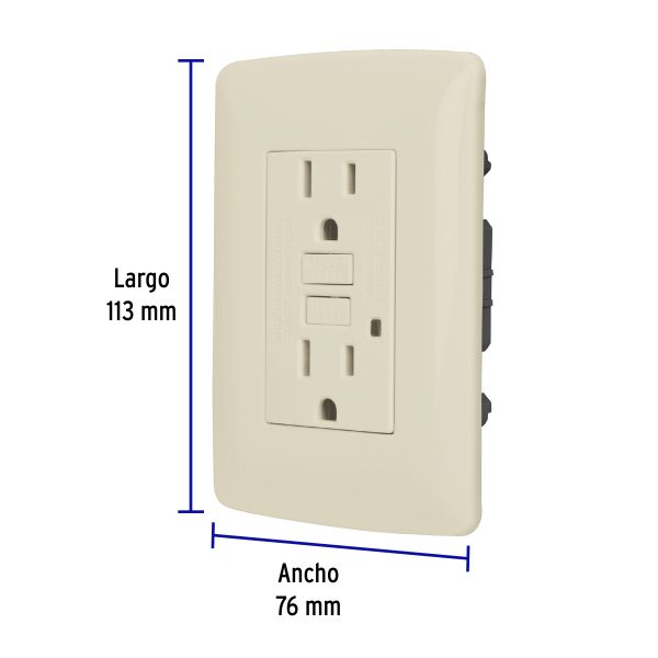 46145 - Contacto dúplex falla a tierra GFCI, marfil, línea Italiana