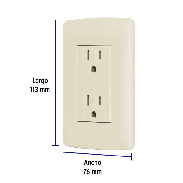 48110 - Contacto dúplex aterrizado, color marfil, línea Italiana 