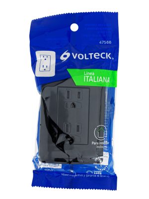 CODO-INE1.jpg 47588 - Contacto dúplex aterrizado, color negro, línea Italiana