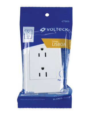 47969 - Placa armada blanca contacto dúplex 3 módulos, Lisboa