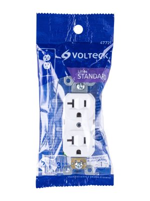 47721 - Contacto dúplex, 2 polos 3 hilos, 20 A, Standard, blanco