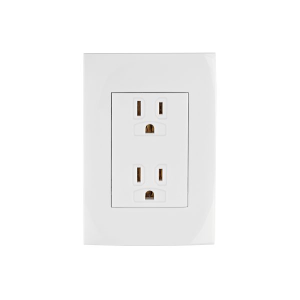 48309 - Contacto dúplex, 2 polos + tierra, línea Oslo, blanco