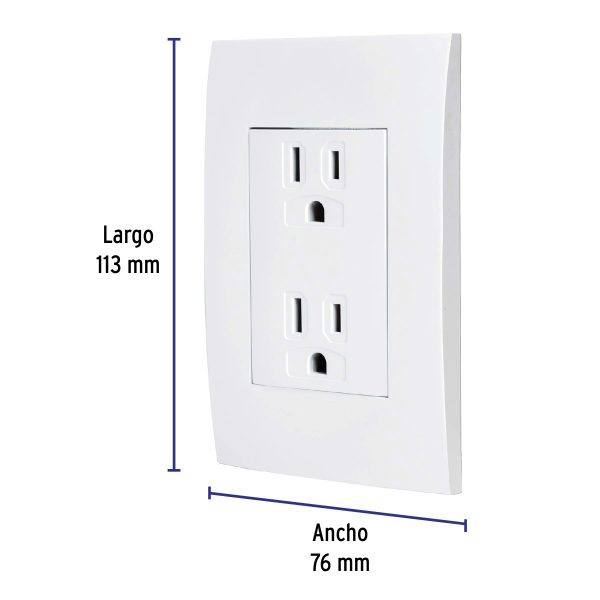 48309 - Contacto dúplex, 2 polos + tierra, línea Oslo, blanco