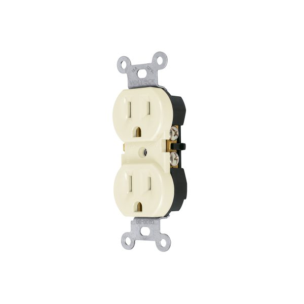 48311 - Contacto dúplex, 2 polos 3 hilos, Standard, granel, marfil