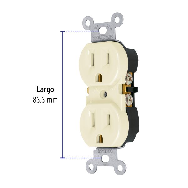 48311 - Contacto dúplex, 2 polos 3 hilos, Standard, granel, marfil