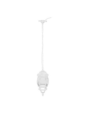 47296 - Arbotante tipo farol tradicional colgante p/exterior, blanco