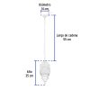 47296 - Arbotante tipo farol tradicional colgante p/exterior, blanco
