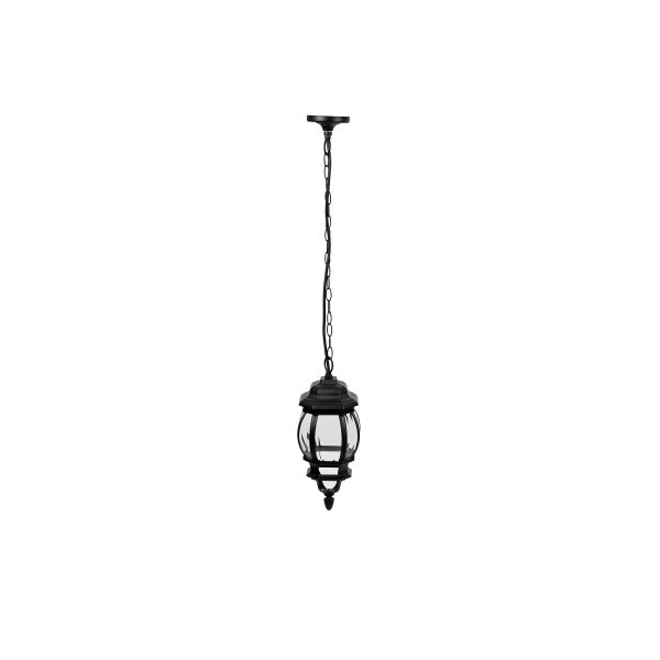 47297 - Arbotante tipo farol tradicional colgante p/exterior, negro