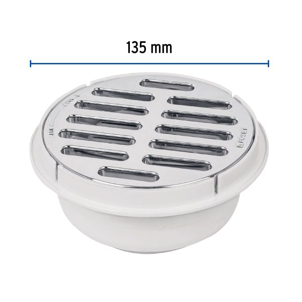 49616 - Coladera de ABS con rejilla cromada 5', 1/4 de vuelta, Foset