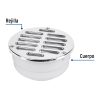46023 - Coladera de ABS con rejilla cromada 5', con tornillos, Foset