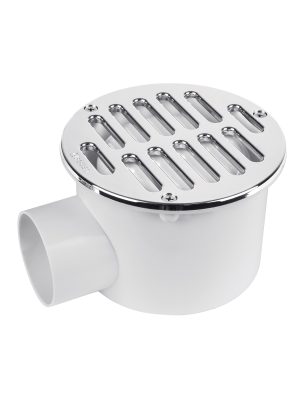 46024 - Coladera de ABS salida lateral y rejilla 5', con tornillos