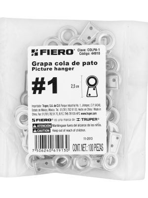 COLPA-1E1.jpg 44910 - Bolsa con 100 colas de pato #1, 2.5 cm altura, 6.3 mm ojillo