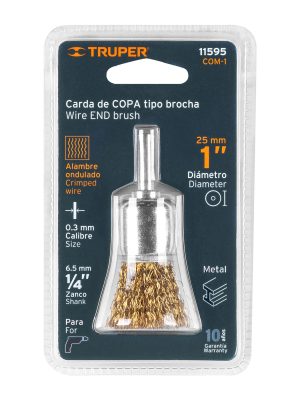11595 - Carda de copa 1' alambre grueso para taladro, Truper
