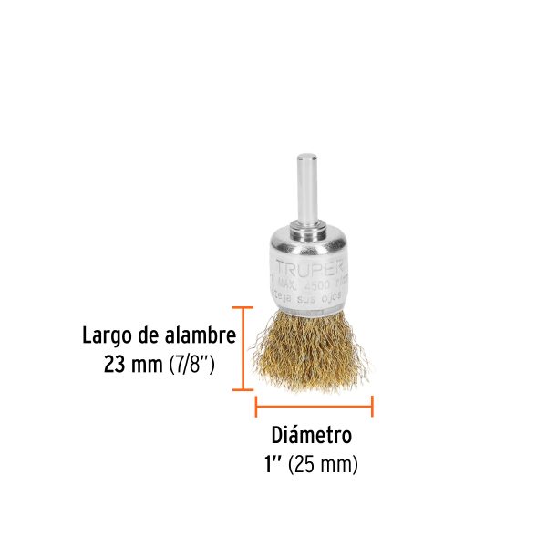 11595 - Carda de copa 1' alambre grueso para taladro, Truper