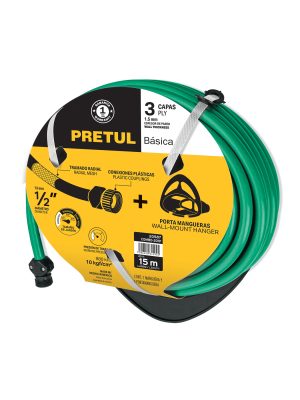 20587 - Combo manguera MAN-15X1/2P y portamanguera negro, Pretul