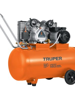 19359 - Compresor lubricado, de banda, 120L,4HP, hor, 220V, TRUPER
