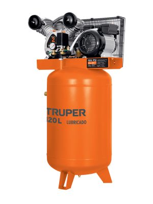19358 - Compresor lubricado, de banda, 120L, 4HP, vert, 220V, TRUPER