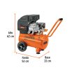 15006 - Compresor lubricado, 25L, 3HP, horizontal, 127V, TRUPER