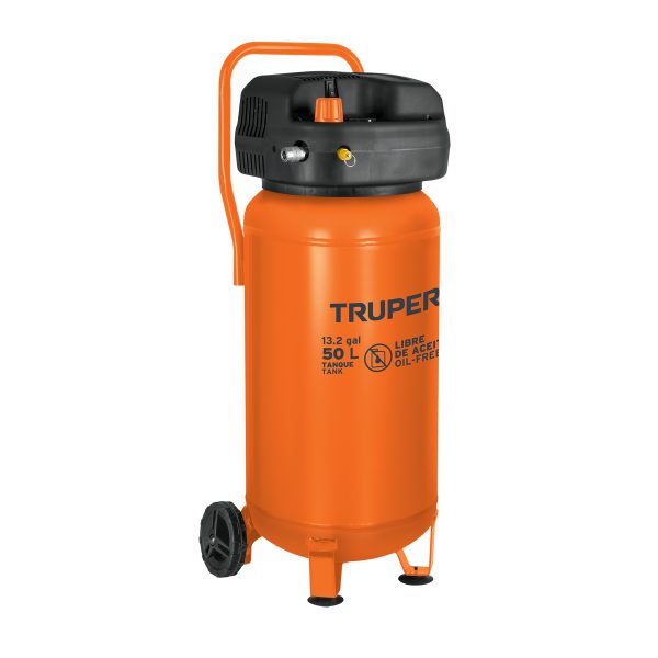 13847 - Compresor libre de aceite, 50L, 3HP, vertical, 127V, TRUPER