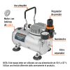 17247 - Compresor libre de aceite, para aerografo,1/5HP,127V, TRUPER