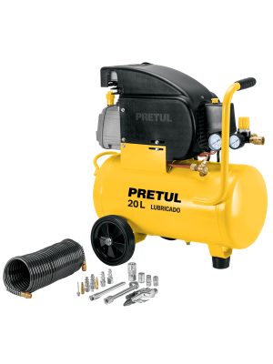 27106 - Kit Compresor lub, 20L, manguera y accesorios, 127V, TRUPER