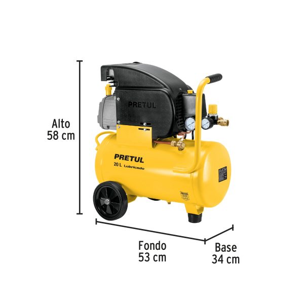 27106 - Kit Compresor lub, 20L, manguera y accesorios, 127V, TRUPER