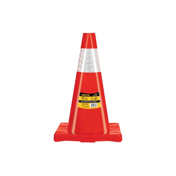 28252 - Cono de precaución de 45 cm de PVC con reflejante, Pretul