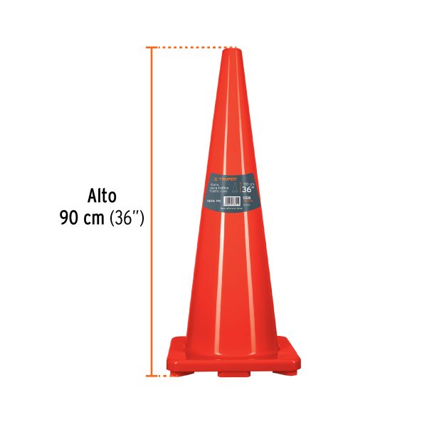 13126 - Cono de precaución de 90 cm de PVC, Truper
