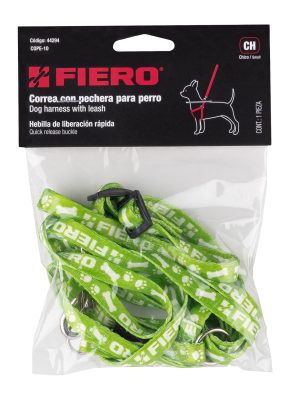 44294 - Correa con pechera para perro, 1 cm ancho, Fiero