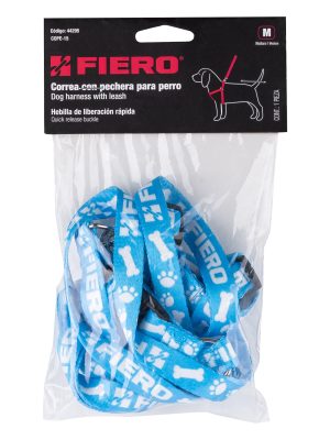 44295 - Correa con pechera para perro, 1.5 cm ancho, Fiero