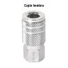27028 - Cople rápido de acero, hembra, cuerda 1/4' NPT, PRETUL