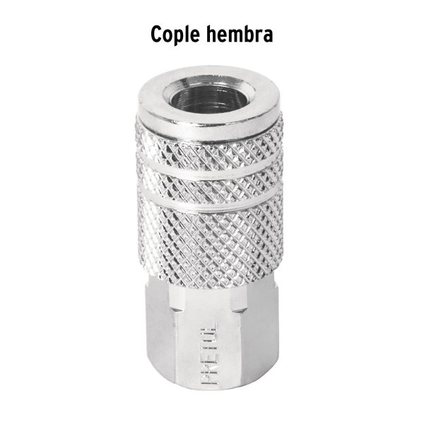 27028 - Cople rápido de acero, hembra, cuerda 1/4' NPT, PRETUL