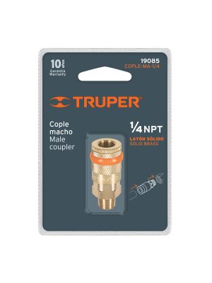COPLE-MA-1-4E1.jpg 19085 - Cople rápido de latón, macho, cuerda 1/4' NPT, TRUPER