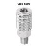 27029 - Cople rápido de acero, macho, cuerda 1/4' NPT, PRETUL