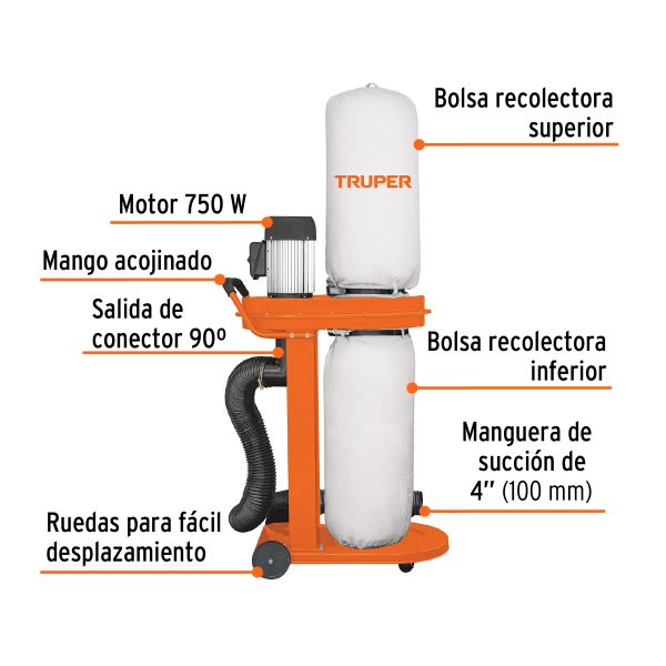 103164 - Colector de polvo 1 HP, Truper