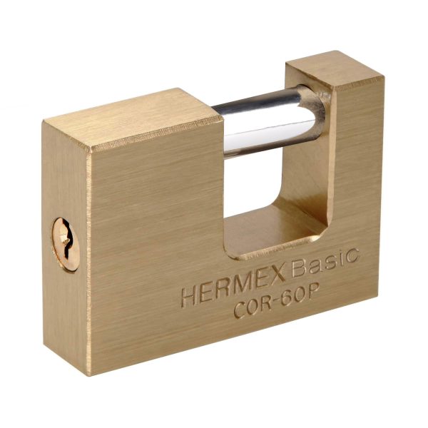 22518 - Candado antipalanca 60 mm cuerpo de latón, HERMEX BASIC