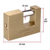 22518 - Candado antipalanca 60 mm cuerpo de latón, HERMEX BASIC