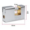 43373 - Candado antipalanca, 80mm, blindado, llave tetra, HERMEX