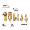 18075 - Juego de 4 conectores rápidos y 2 coples, de latón, TRUPER
