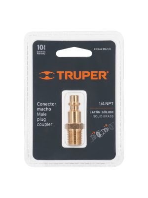 CORAL-MA-1-4E1.jpg 19083 - Conector rápido de latón, macho, cuerda 1/4' NPT, TRUPER