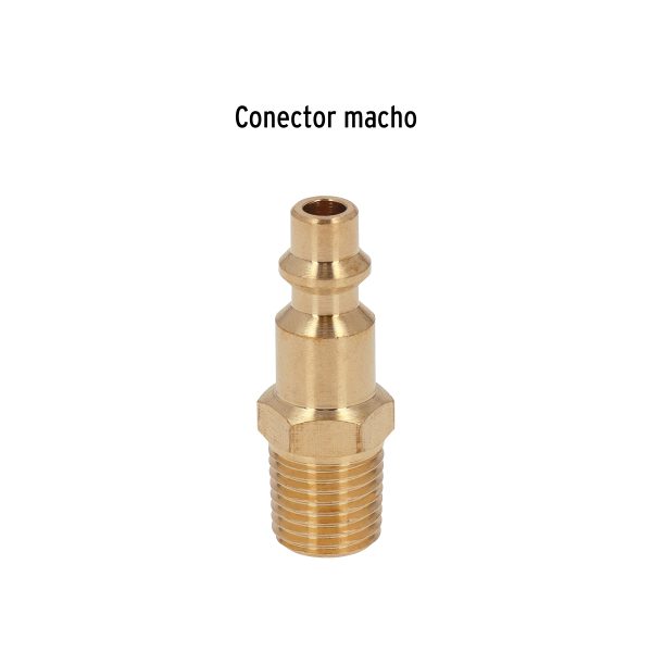 19083 - Conector rápido de latón, macho, cuerda 1/4' NPT, TRUPER